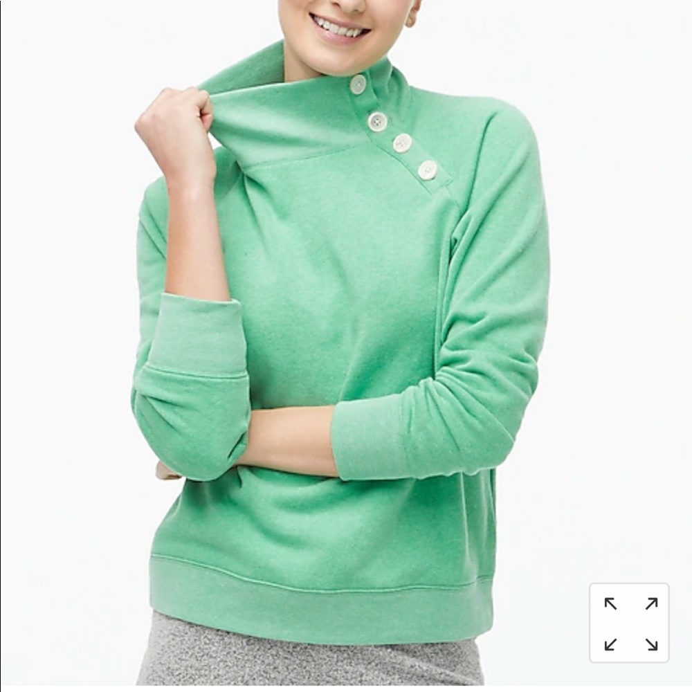 J.Crew Button Collar Pullover Sweatshirt Sz M